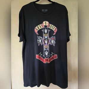 Guns N' Roses | Black Short Sleeve Tee with Graphic, Size XL